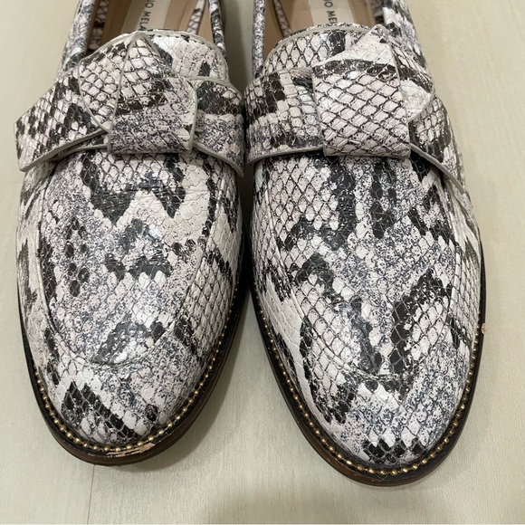 Antonio Melani Women's 8 Darleane Snake Print Leather Knotted Bow Loafers - Picture 6 of 12